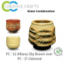 Albany Slip Brown PC-32 over Oatmeal PC-31 Pottery Cone 5 Glaze Combination
